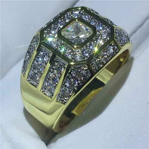 Handsome Male ring 925 Sterling silver AAAAA cz Luxury Party Wedding Band Rings for men Hiphop Rock Popular Jewelry