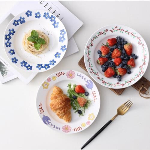 Ins Creative Flower Home Dish Breakfast Western Food Dish Pasta Soup Dish Deep Straw Hat Dish Butterfly Dish