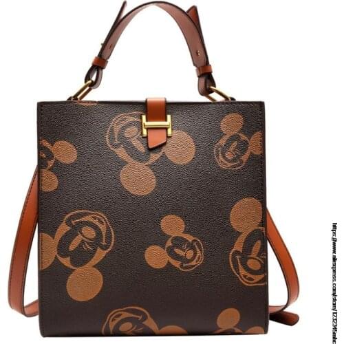 Disney Mickey Hot Soft Leather Luxury Ladies Hand Bags Female Crossbody Bags for Women Shoulder Messenger Bags