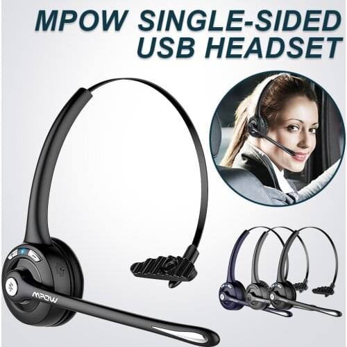Mpow 015 Pro Wireless Headphone V5.0 Bluetooth Headset with Noise Cancelling Mic For Trucker Driver Call Customer Service
