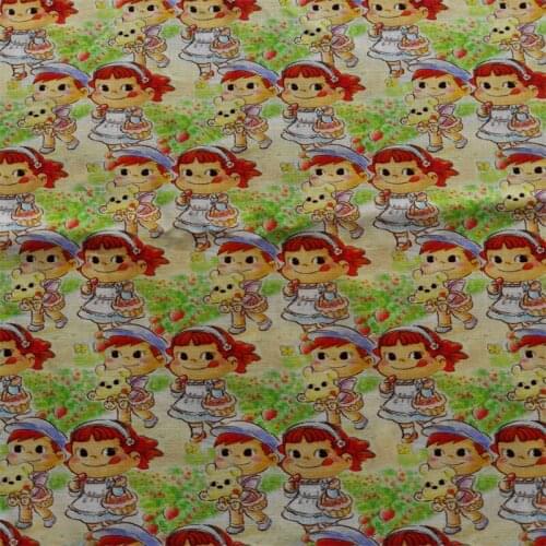 Cartoon Milky Girl Strawberry Design 100% Cotton Fabric for Girl Clothes Bedding Set Hometextile Cushion Cover Backpack DIY
