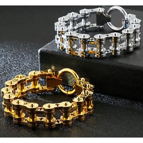 Mens Cross Bracelet For Men Heavy Stainless Steel Mens Motorcycle Chain Bracelets Brilliant Massive Jewelry Male Dropshipping