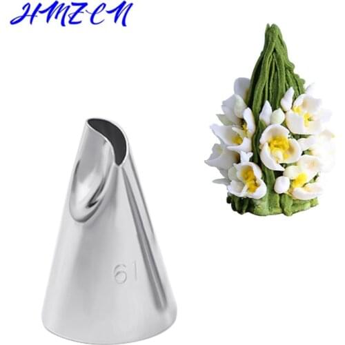 1PCS #61 Cake Cream Decoration Tips Piping Nozzle Stainless Steel Pastry Nozzle Cake Piping Tools Create Pinecone Freesia Small