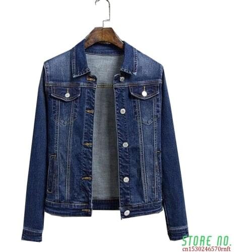 2021 New Autumn Womens Denim Jacket Loose Casual Ladies Jeans Coat Women Coat Outwear Female Cowboy Jacket Plus Size 5XL