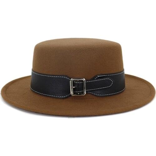 New Retro Style Big Warm Wide Brim Wool Fedora Hat Black Felt Hat Bow Flat Floppy Winter Hat for Women Party Church Wedding Hat