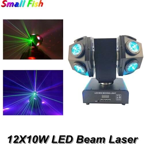 New Home Party LED Beam Laser Light 12x10W RGBW 4IN1 Moving Head Lights DJ Disco Equipment Wedding Club Bar Stage Laser Light