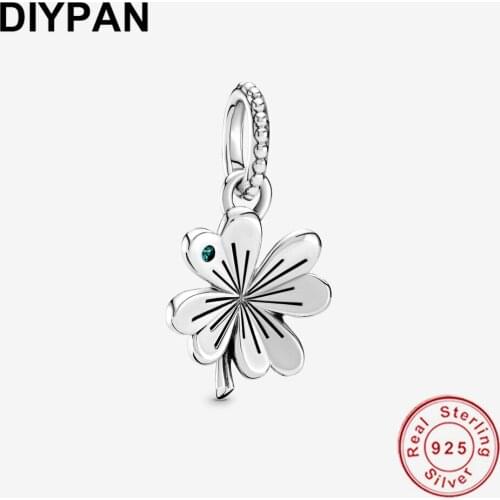 Two Tone Double Heart Dangle Pendant Charm Bead Genuine 925 Silver Fit Original Charm Bracelet Necklace New Jewel Making