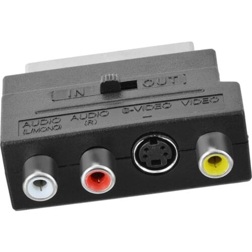 RGB to RCA RCA Cable RGB Scart To 3 RCA S-Video AV TV Audio Adapter Composite RCA SVHS S-Video For Video DVD Recorder