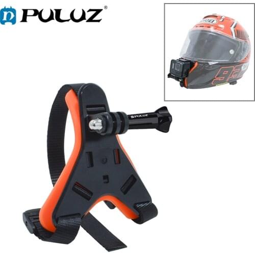 PULUZ Motorcycle Helmet Strap Mount For GoPro HERO9 8 Black/7/6/5/5Session 4/Session/4/3+/3/2/1/Xiaoyi/DJI Osmo Action Cameras