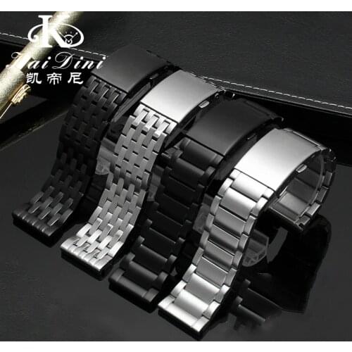 Solid Stainless Steel Strap 24mm 26mm 28mm 30mm Folding Buckle Men Metal Replacement Band Watch for Desai DZ4316 DZ7395 DZ7305
