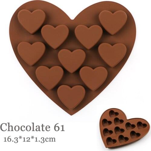 DIY Silicone chocolate mold 10 small heart shaped silicone cake bakeware molds For Cake Cookies Fondant Candy Silicone DIY Molds