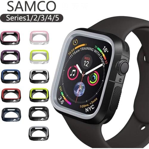 SAMCO Silicone cover For iWatch 5 case 44mm 40mm iWatch case 42mm/38mm Bumper Protector Apple watch series 3 4 2 Accessories 44