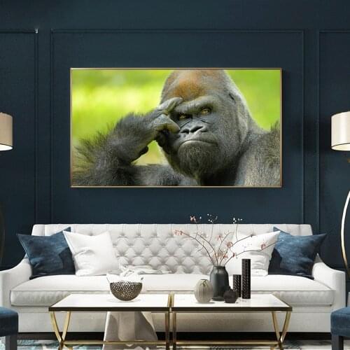 Modern Animals Canvas Painting Printed on the Wall Art Cool Orangutan Picture for Living Room Quadros Home Posters Decoration