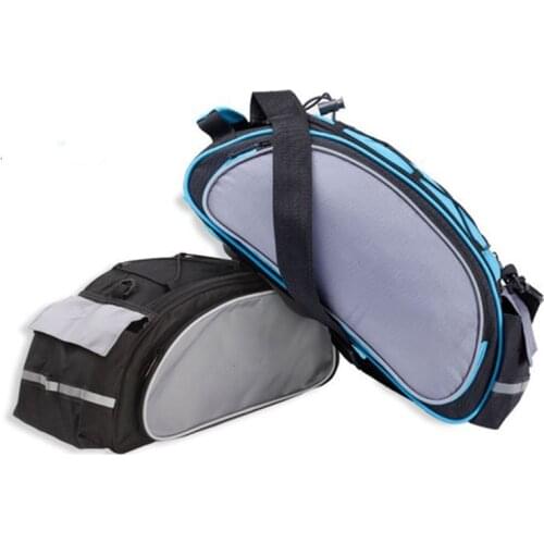 Bicycle Rear Seat Trunk Bag, Cycling Storage Bag with Shoulder Strap, Mountain Bike Rack Rear Carrier Bag, 600D Polyester