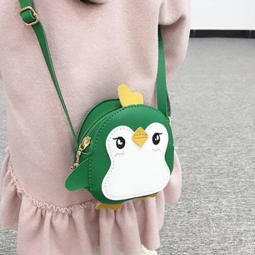 Animal Penguin Shape Shoulder Bag Kids Girls Crossbody Bag Cute Clutch Leather Mini Handbag Bags Small Messenger Bag