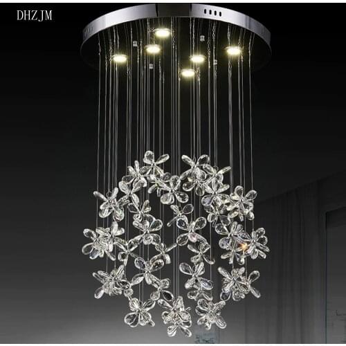 Led Butterfly Crystal Chandelier flower petals art crystal lamp pendant lamp lamp house dining room art deco chandelier
