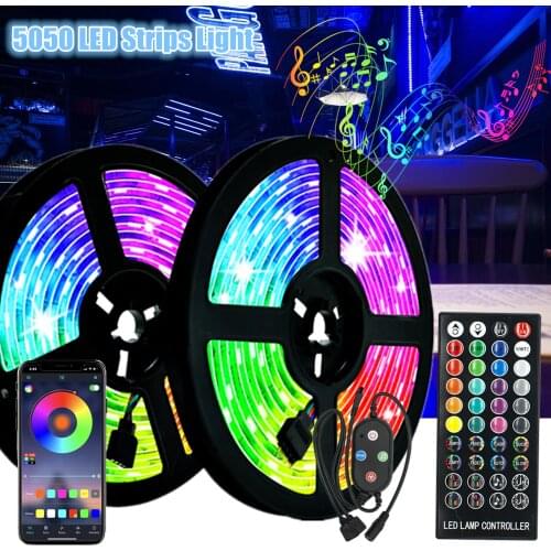 Sound Sensing Led Strips Light 5050 Waterproof Decoration Ribbon Night lighting Infrared Remote Control Flexible Background Lamp