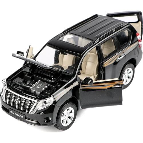 High quality 1:32 Toyota Prado alloy model,simulation childrens sound and light pull back off-road model toys,free shipping