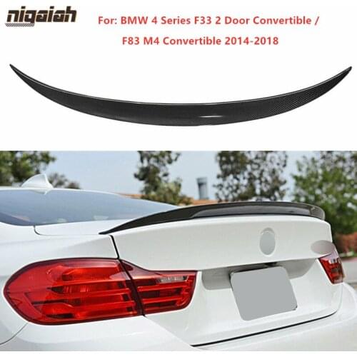 P Style Carbon Fiber Rear Spoiler For BMW F33 4 Series 2 Door Convertible 420i 428i 435i F83 M4 2014-2019 Rear Trunk Lip Wing
