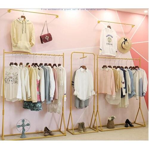 Golden Textile Gondola clothing store display creative combination hangers floor-to-floor side hanging iron hangers