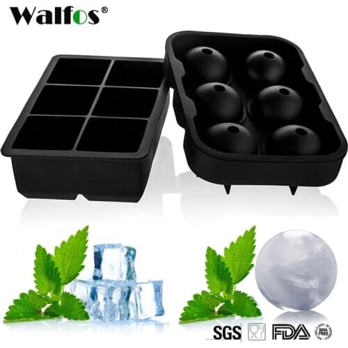 1 PCS Large Size 6 Cells Silicone Ice Ball Mold Ice Cube Ball Ice Tray Ball Whiskey Manufacturer 6 Silicone Mold Maker For Bar P