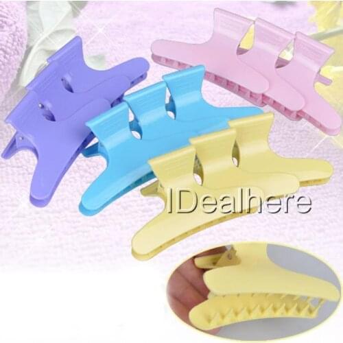 12pcs 4 Colors Hairdressing Clamp Clips High Quality Plastic Salon Claw Section Clip for Hair Styling Tool