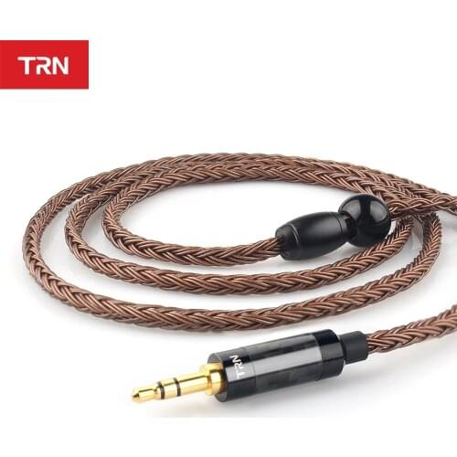 TRN T2 16 Core Silver Plated HIFI Upgrade Earphone Cable 3.5/2.5mm Plug MMCX/2Pin 0.75/0.78mm Connector For V80/V30/V20/V90