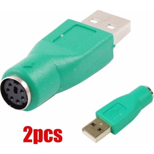 2pcs PS/2 Female to USB 2.0 Male Port Adapter Converter for PC Keyboard Mouse