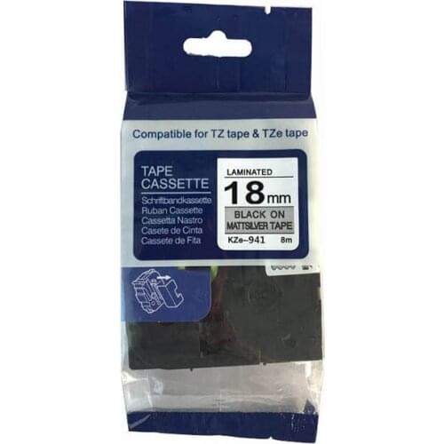2pcs TZe941 TZe 941 Label Tape P Touch Compatible For Brother tz 941 tz941 Black on Silver Laminated Ribbon Cassette