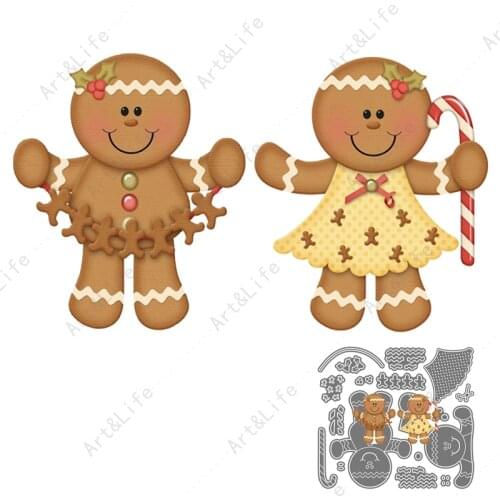 2021 New Metal Cutting Dies Gingerbread Man Christmas Cards Stencils for Making Scrapbooking Paper Cards Craft Embossing Cut Die