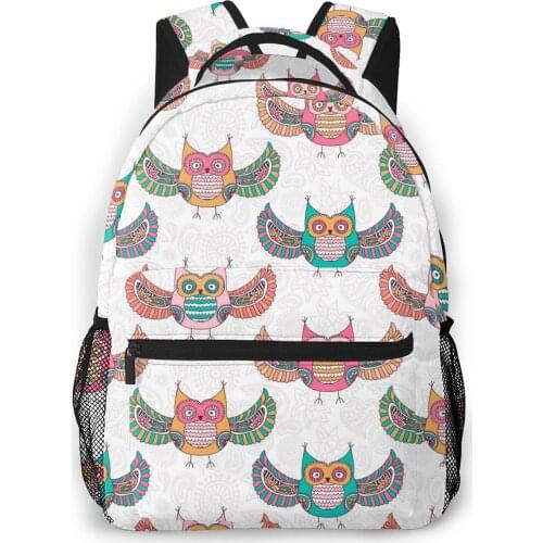 2021 Backpack Women Shoulder Bag Coloured Owls Fashion School Bag For Teenage Girl Backpacks Travel Bag