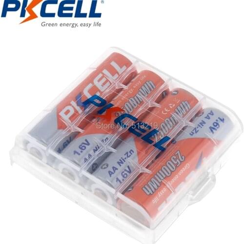 4PCS 1.6V NI-ZN AA 2500MWH batteries rechargeable battery and 1pcs battery box for Game machine,toy,Flashlight