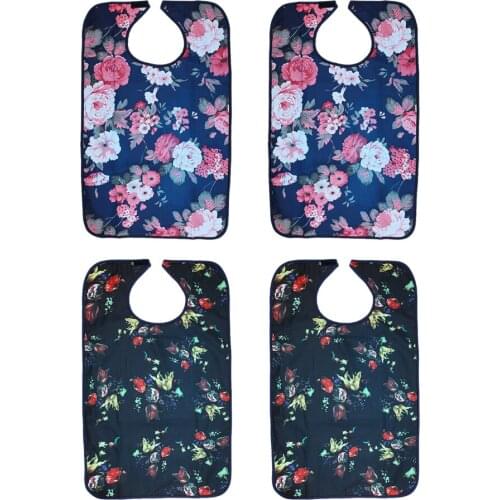 4PCS Washable Adult Bibs Waterproof Mealtime Clothing Protector Elder Eating Bib for Patient Supplies Tools