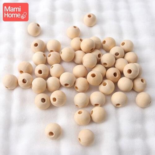 50/30pc (10mm-18mm) Baby Teether Wooden Beads DIY For Nursing Bracelet Necklace gifts Wooden Blank Rodent ChildrenS Goods Toys