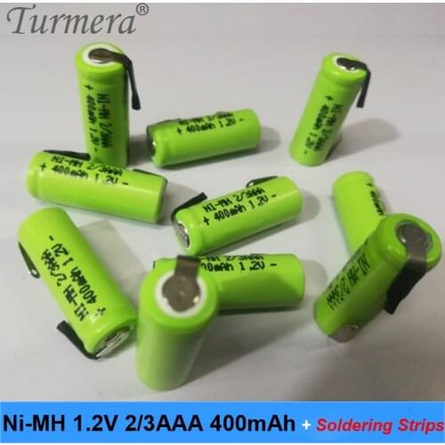 Nimh battery 2/3 aaa battery 1.2v 400mah welding strips wireless mouse rechargeable battery toothbrush electric toy car battery