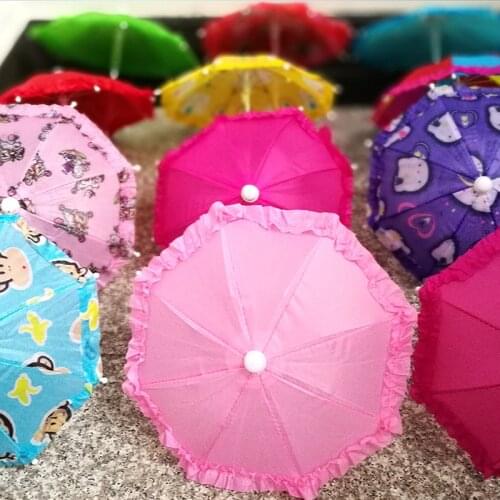 Doll Accessories Handmade Umbrella For Barbie Dolls Doll House Decoration Random Color Girl Birthday Christmas Gift Kids Toy