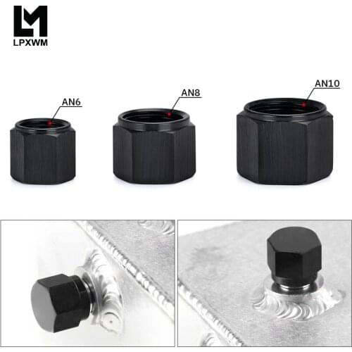 AN6 AN8 AN10 Adapter Female Flare End Cap Plug Tube Nut Hexagon Head Port Blanking Plugs Cap Lock Hose Connector Fitting