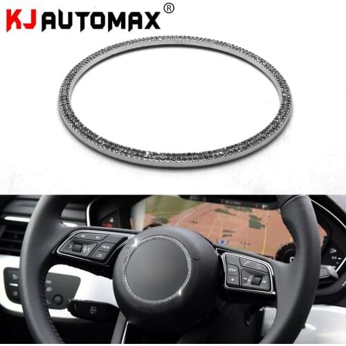 Car Styling Steering Wheel For Audi A1 A3 A4 A6 A8 Q5 B6 B8 C5 C6 Bling Crystal Sitff Decoration emblem sticker accessories