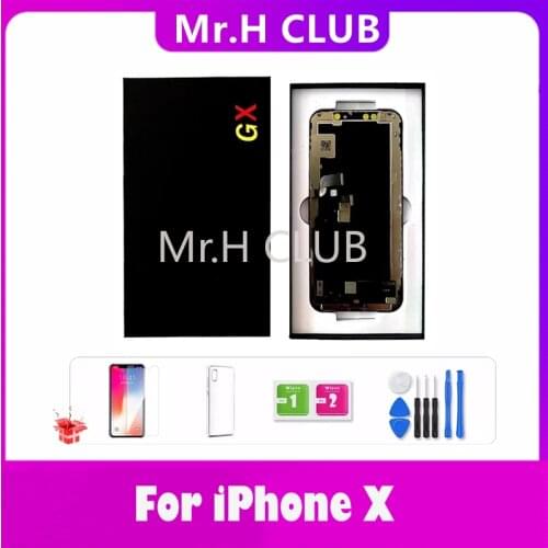 OLED GX HE INCELL JK RJ Screen For iPhone X LCD Display Screen Replacement With 3D Perfect Touch LCD True Tone No Dead Pixel