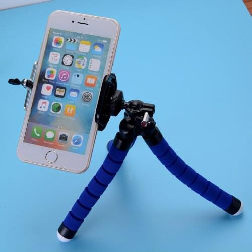 Blue Flexible Octopus Bracket Phone Holder For Samsung Xiaomi Redmi Note 7 Huawei P30 Lite Tripod Expanding Mobile Phone Stand