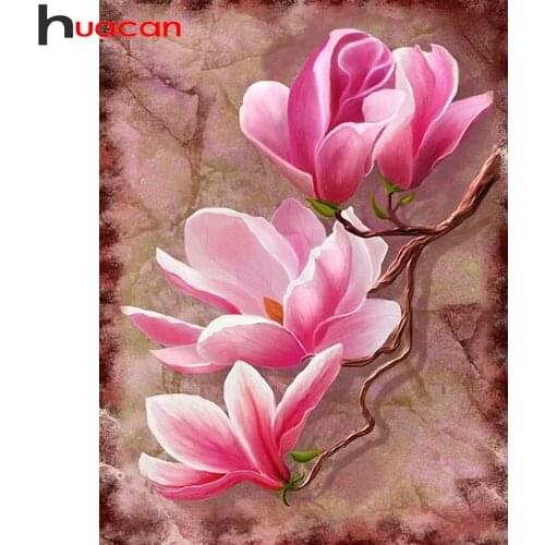 Huacan 5d Diamond Painting New Arrivals Orchid Needlework Diamond Mosaic Embroidery Flowers Beaded Pictures Bedroom Decoration