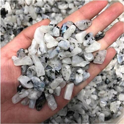 White Moonstone Chips Crystals Healing Natural Polished Gemstone Gravels For Decoration
