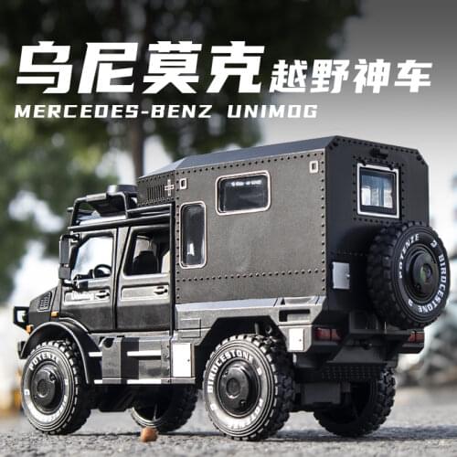 1:28 UNIMOG U4000 Motorhome Alloy Cross-country Touring Car Model Diecast Metal Toy Off-road Vehicles Model Simulation Kids Gift