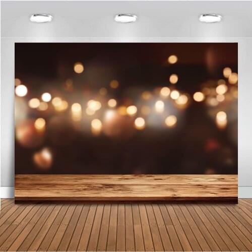 MOCSIKA Photography Backdrop Bokeh Birthday Party Decoration Supplies Glitter Wood Floor Background for Photo Booth Studio