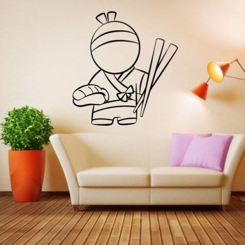 Sushi Decal Food Restaurant Sticker Posters Vinyl Wall Decals Pegatina Decor Mural Sushi Sticker