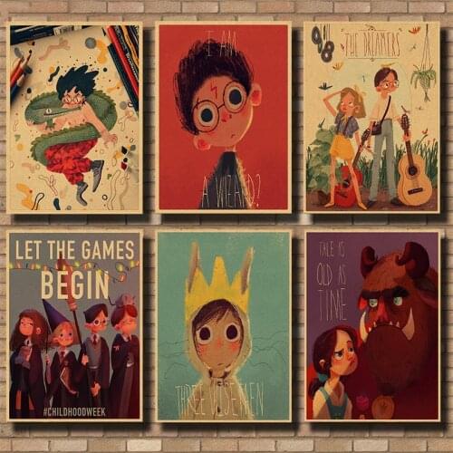 New Anime painting Decorative Picture Be Brave Be Strong Childrens Room Kindergarten Frameless Kraft paper Painting