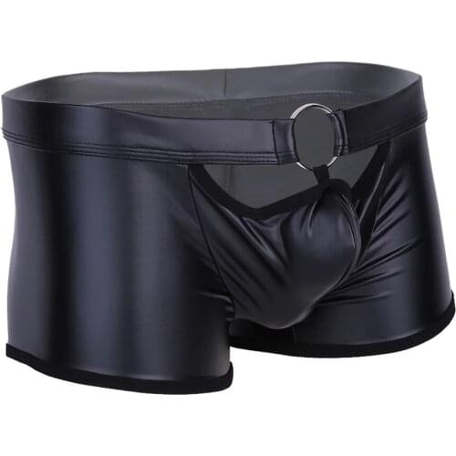 Gay Sexy Panties G String Sex Toys Patent Leather Shorts Sexy Soft Leather Sexy Panties Sissy Panties Sexy for Men Mighty Tall