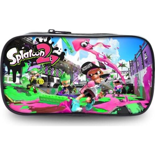 Splatoon 2 New 3D Printing Girls Pencil Case Women Portable Pen Bag Children School Organizer Wallets Cartoon Makup Bag