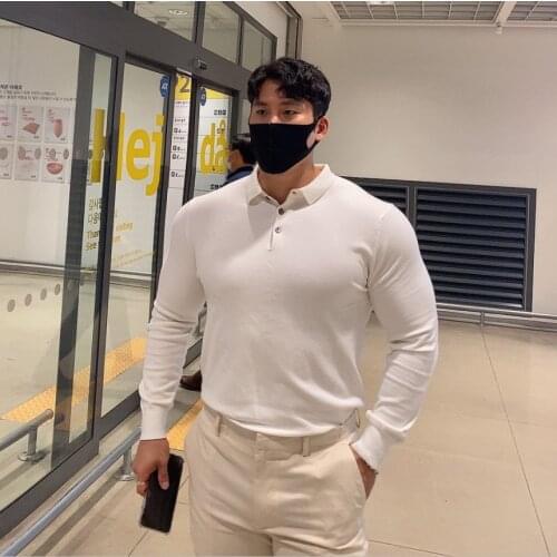 New Men Brand Clothing Men Polo Shirt Men Business Casual Solid High Quality Cotton Male Polo Shirt long Sleeve Plus Size 3XL