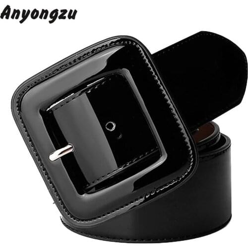 High Quality Women Wide Belts Genuine Leather Designer Brand Luxury Fashion Jeans Belt Red black shine width 100*4.7CM Belt